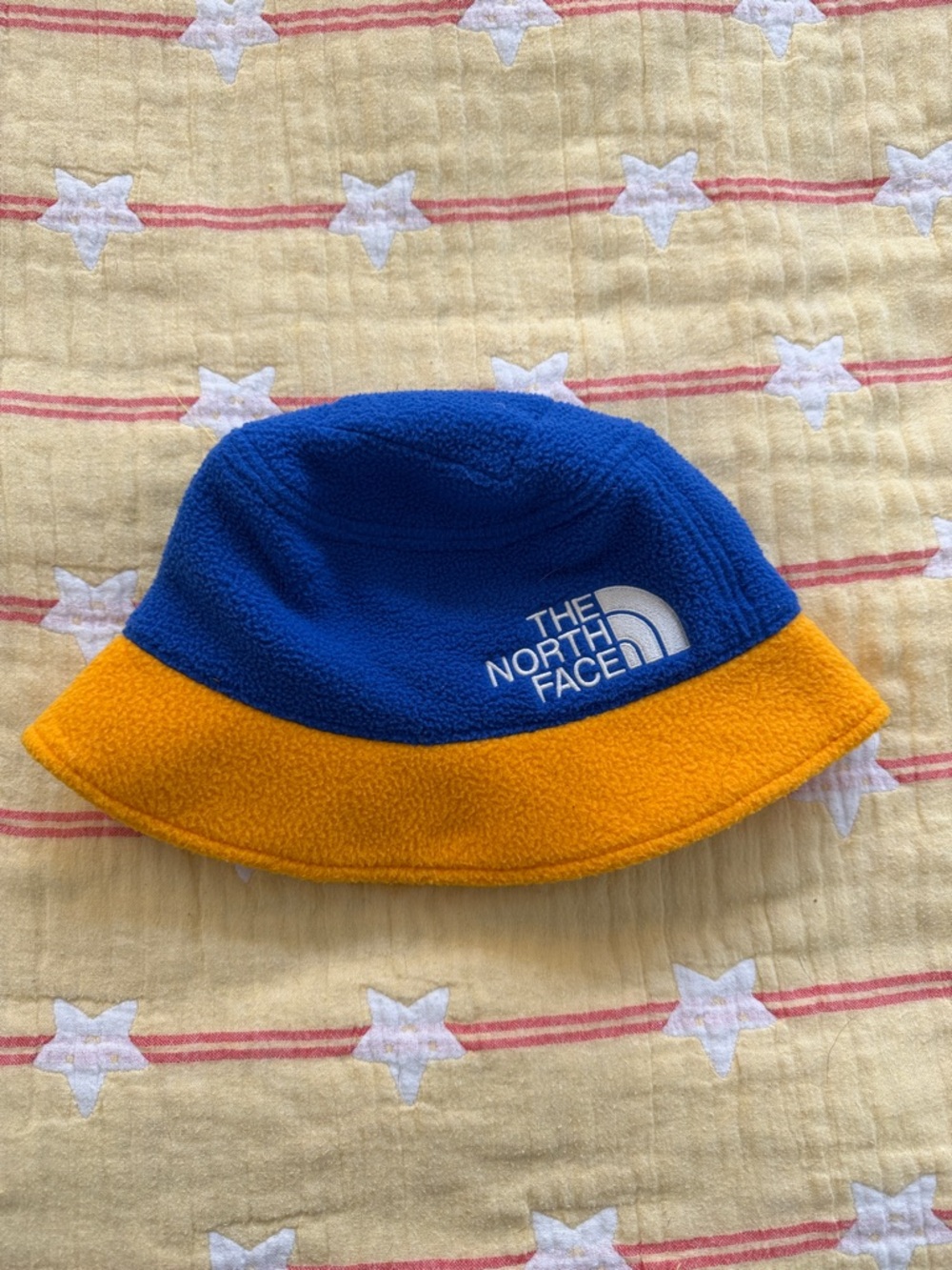 The North Face Royal Blue & Yellow Fleece Bucket Hat